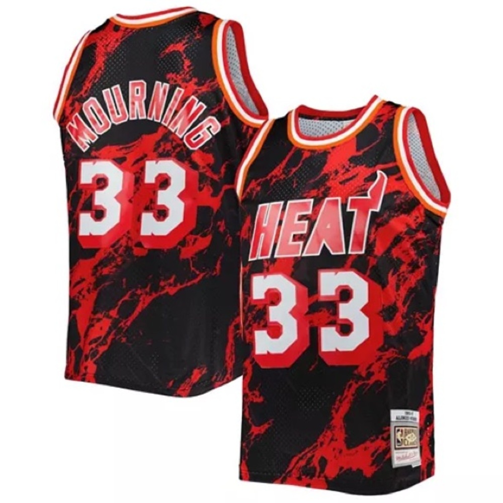 Alonzo Mourning Black Miami Heat 1996-97 Hardwood Classic Marble Swingman Jersey